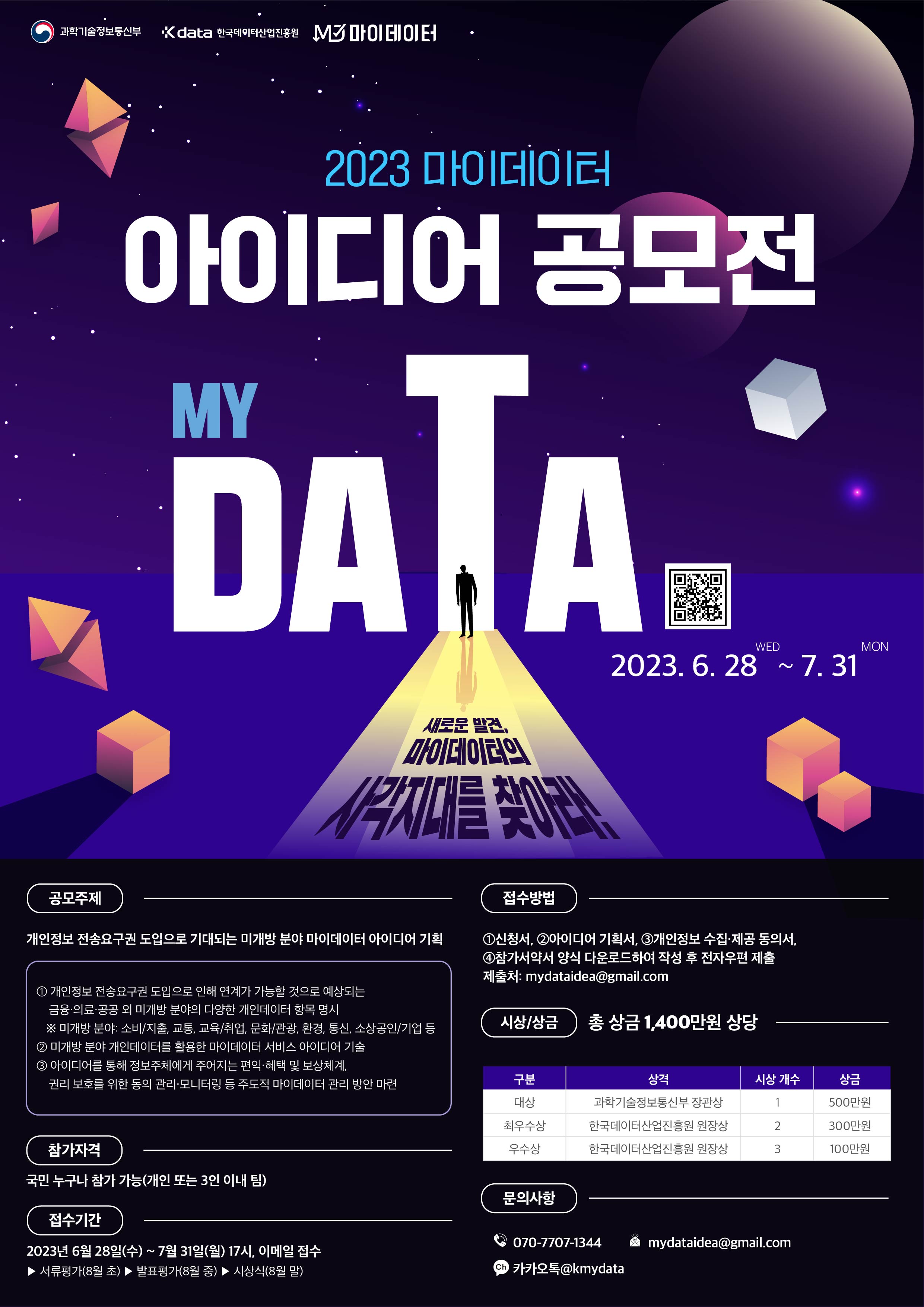 2023 마이데이터 아이디어 공모전 포스터