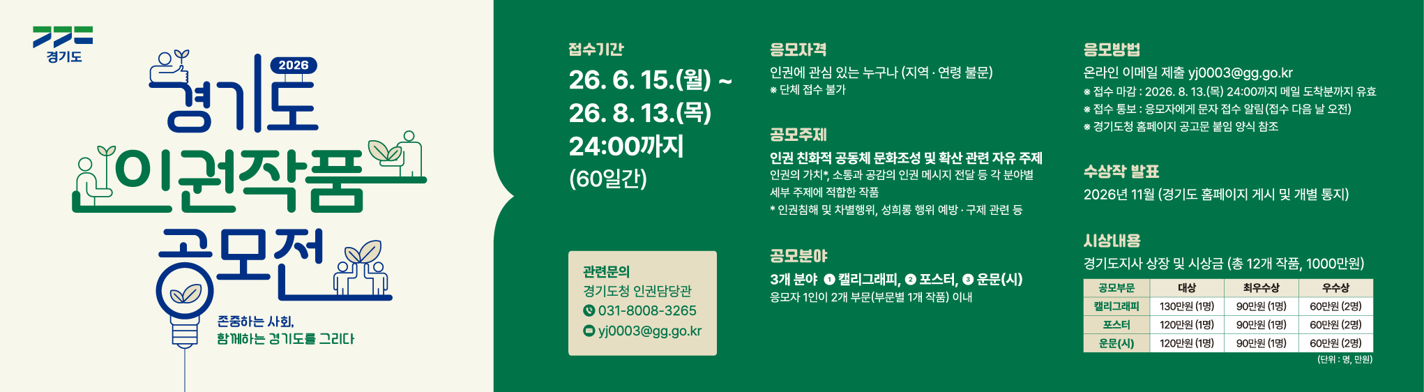 2026 경기도 인권작품 공모전(980x270px)